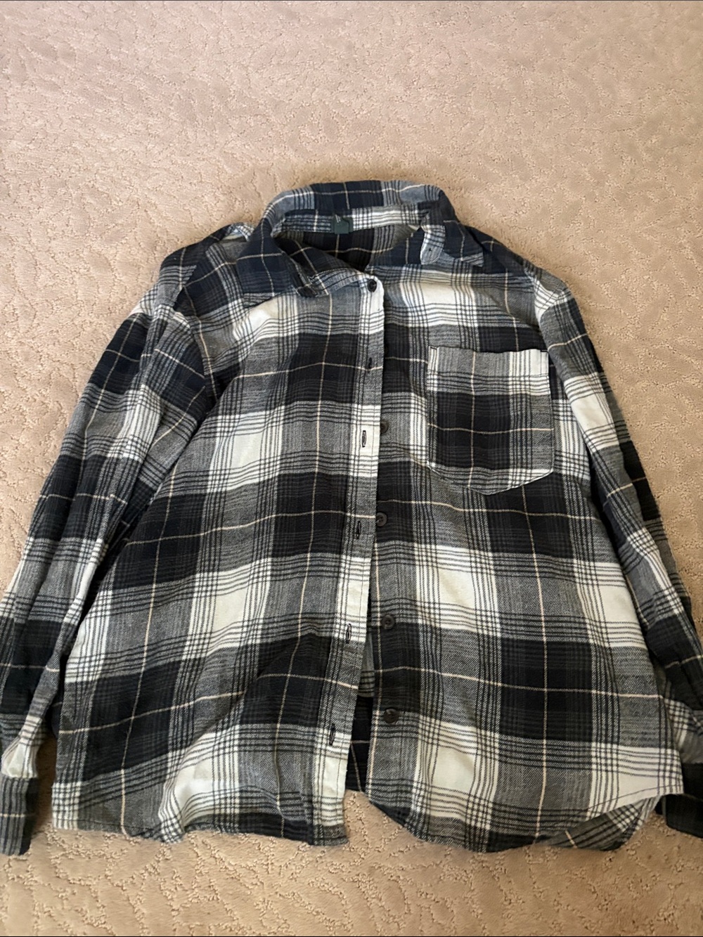 wild fable Black and Gray Plaid Button-Down Shirt